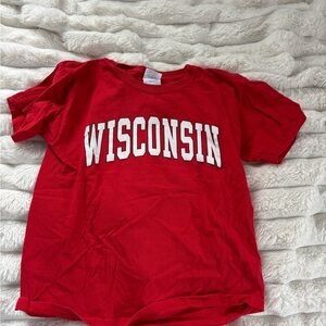 Wisconsin Gildan Red Heavy Cotton T-Shirt